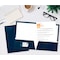 Better Office Products 2 Pocket Glossy Laminated Paper Folders Portfolio Letter Size, Dark Blue, 25PK 80176 - alternate 2